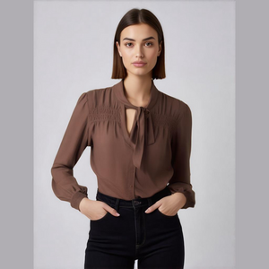 Hinge Nordstrom Brand Elegant Mauve Silk button-down Blouse size 1